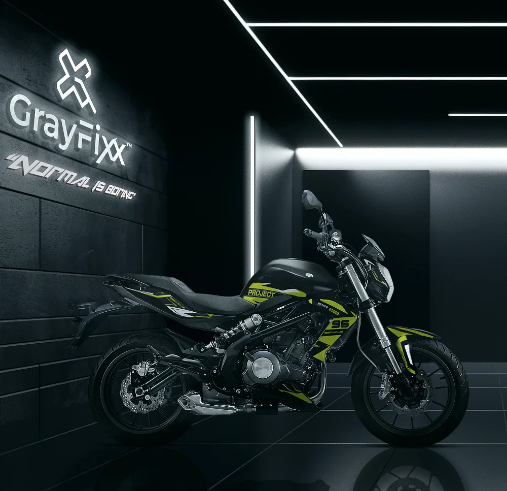 Project 96 Edition Lemon Green Graphics For Benelli 300 | Printed In Premium Vinyl With FPF(Fade Protection Film), Water Proof, Precut Sticker, Pack Of 1 For Both Side